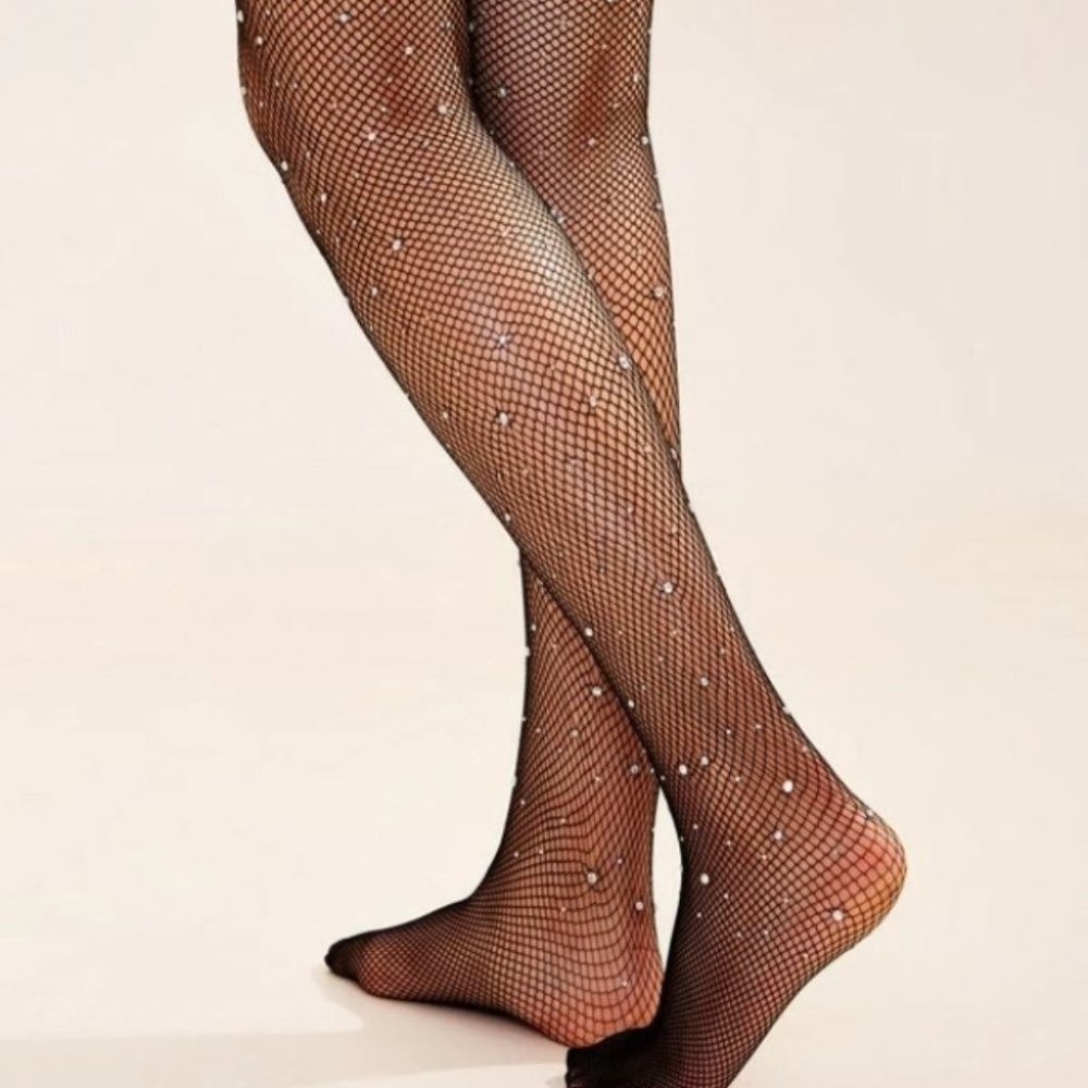 Rhinestone Detailed Mesh Tight nylons - Picture 8 of 8